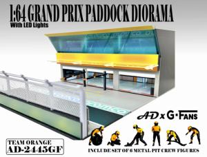 GRAND PRIX Paddock Diorama – Team Orange (Fourni sans figurines) 1/64