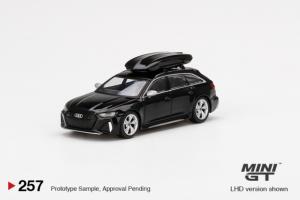 AUDI RS 6 Avant Mythos Black Metallic w/ Roof Box LHD 1/64