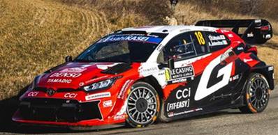 TOYOTA GR Yaris Rally1 N°18 TOYOTA GAZOO RACING WRT Rallye Monte Carlo 2026 T. Katsuta - A. Johnston