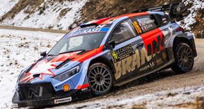 HYUNDAI i20 N Rally1 N°16 HYUNDAI SHELL MOBIS WORLD RALLY TEAM Rallye Monte Carlo 2026 A. Fourmaux - A. Coria