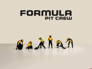 FORMULA Pit Crew Figures – Team Orange (Fourni sans voiture) 1/64