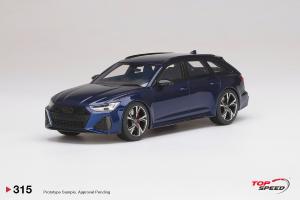 AUDI RS 6 Avant Carbon Black Navarra Blue Metallic 1/18