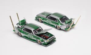 SKYLINE C210 Kaido Racer (BOSOZOKU STYLE) - Silver/Green 1/64