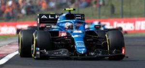 ALPINE A521 N°31 Alpine F1 Team  Vainqueur GP Hongrie 2021 Esteban Ocon avec Pit Board