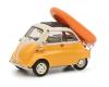 BMW Isetta avec porte-baggages arrière et chargement de canot pneumatique 1/43 Diecast