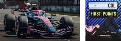 ALPINE A526 N°43 BWT F1 Team 10ème GP Chine 2026 Franco Colapinto Avec pit board