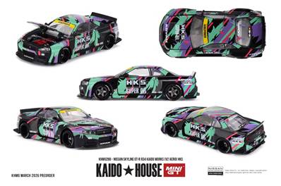 NISSAN Skyline GTR (R34) Kaido Works (V2 Aero) HKS 1999 1/64