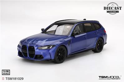 BMW M3 Touring (G81) Portimao Blue Metallic 2023 Diecast - Avec ouvrants 1/18