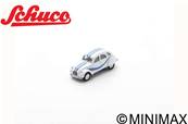CITROËN 2CV Blanc rayures bleu 1/87