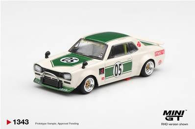 NISSAN Skyline GT-R (KPGC10) LB-Works Hakosuka White-Green 1971 1/64