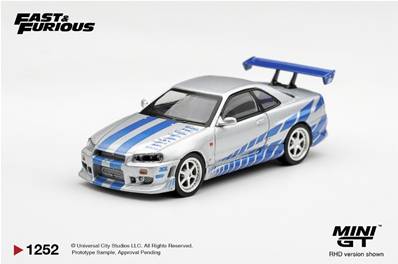 NISSAN Skyline GT-R (R34) CWEST - 2 Fast 2 Furious - Brian O'Conner 2003 avec pack Blister