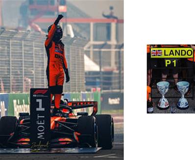 MCLAREN MCL40 N°1 McLaren Mastercard F1 Team Vainqueur GP Pays-Bas 2026 Lando Norris avec figurine et pit boards